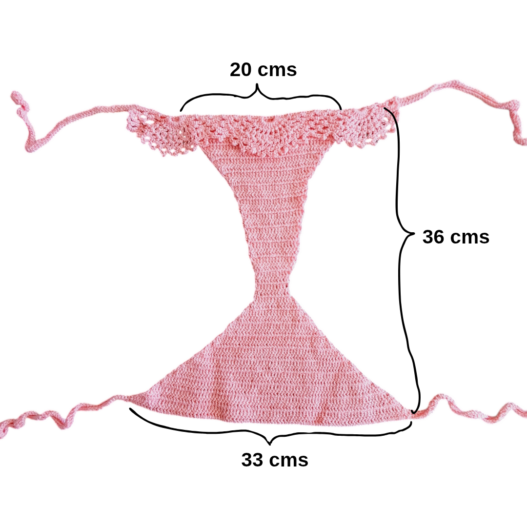 Bikini a crochet rosa coral