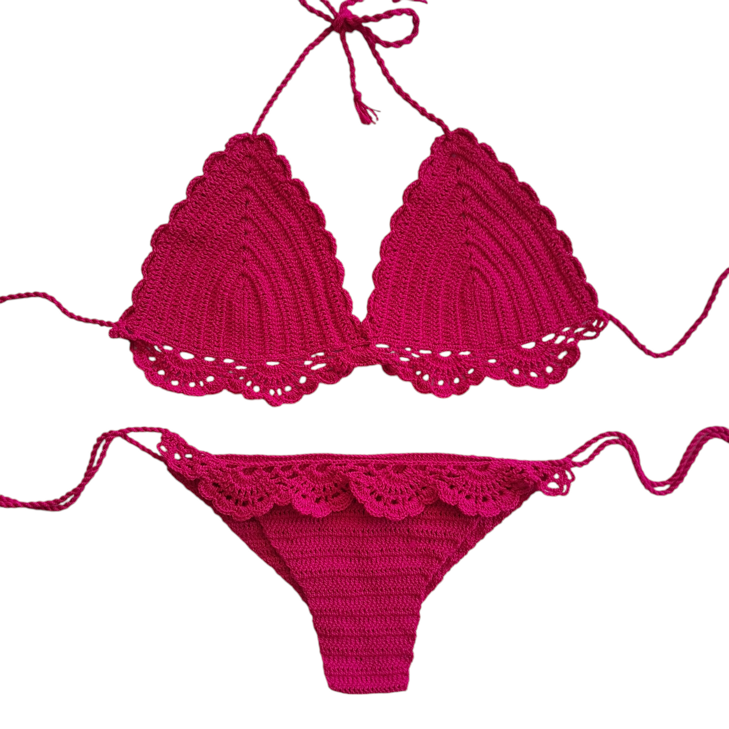 Bikini a Crochet color Fucsia